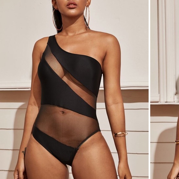 Other - Black Mesh One Piece Swimsuit